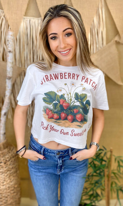 Vintage Fruit Graphic Crop Top T-Shirt