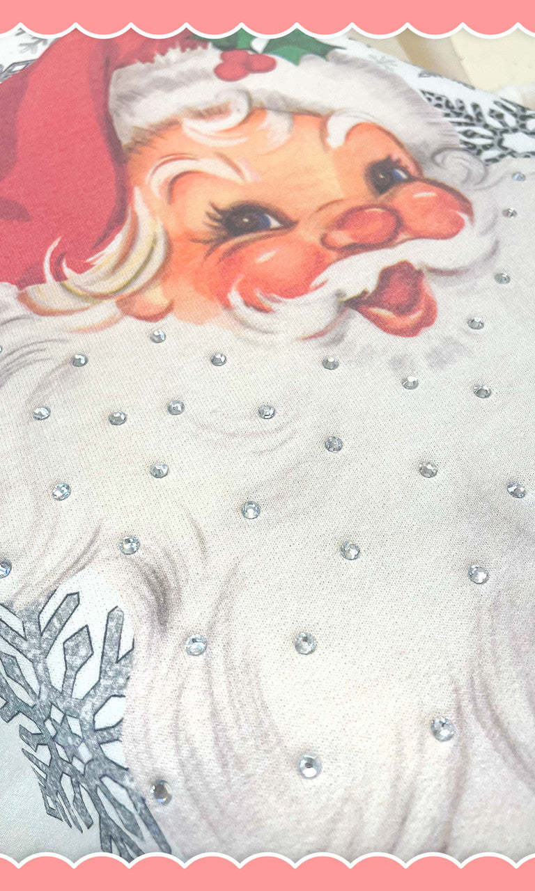 Vintage Santa Rhinestone Graphic Shirt