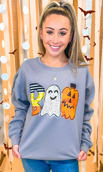 Watercolor Boo Graphic Sweatshirt