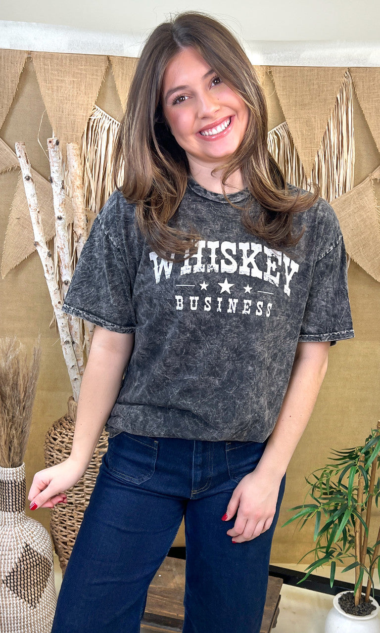 Whiskey Business Mineral Washed Graphic T-Shirt