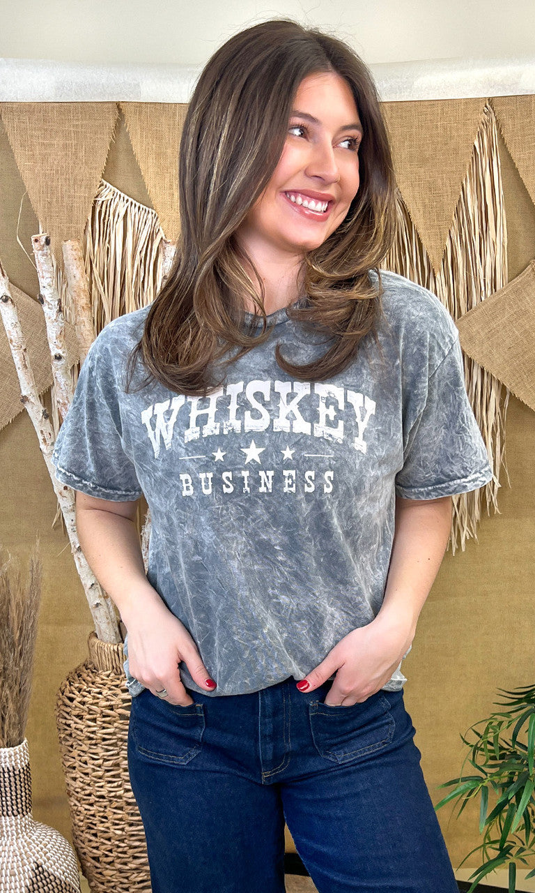 Whiskey Business Mineral Washed Graphic T-Shirt
