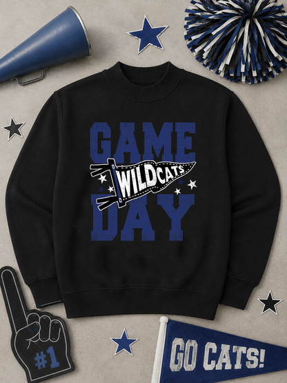 Custom Game Day Pennant Graphic Mock Neck Sweatshirt