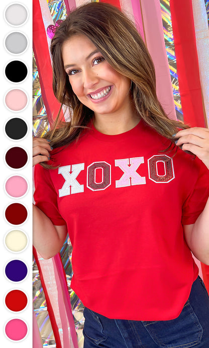 XOXO Sequin Valentine Graphic T-Shirt