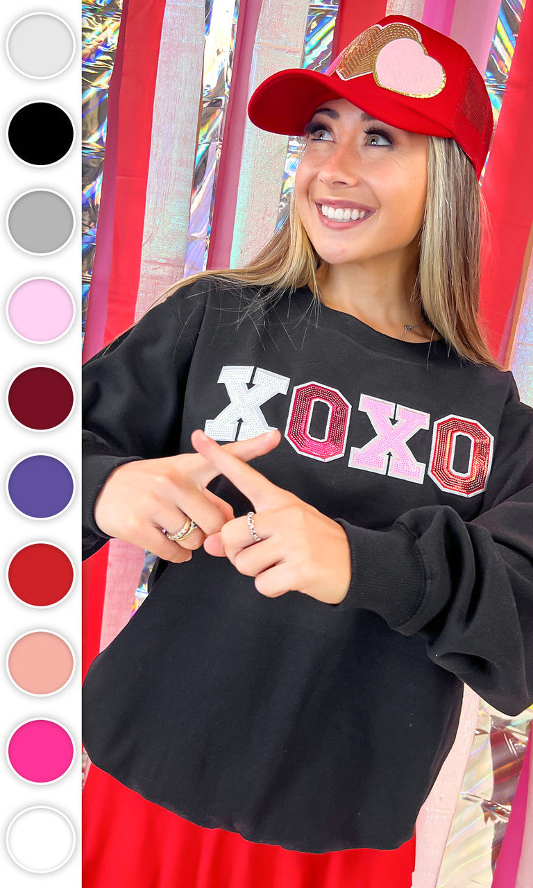 XOXO Sequin Valentine Graphic Sweatshirt