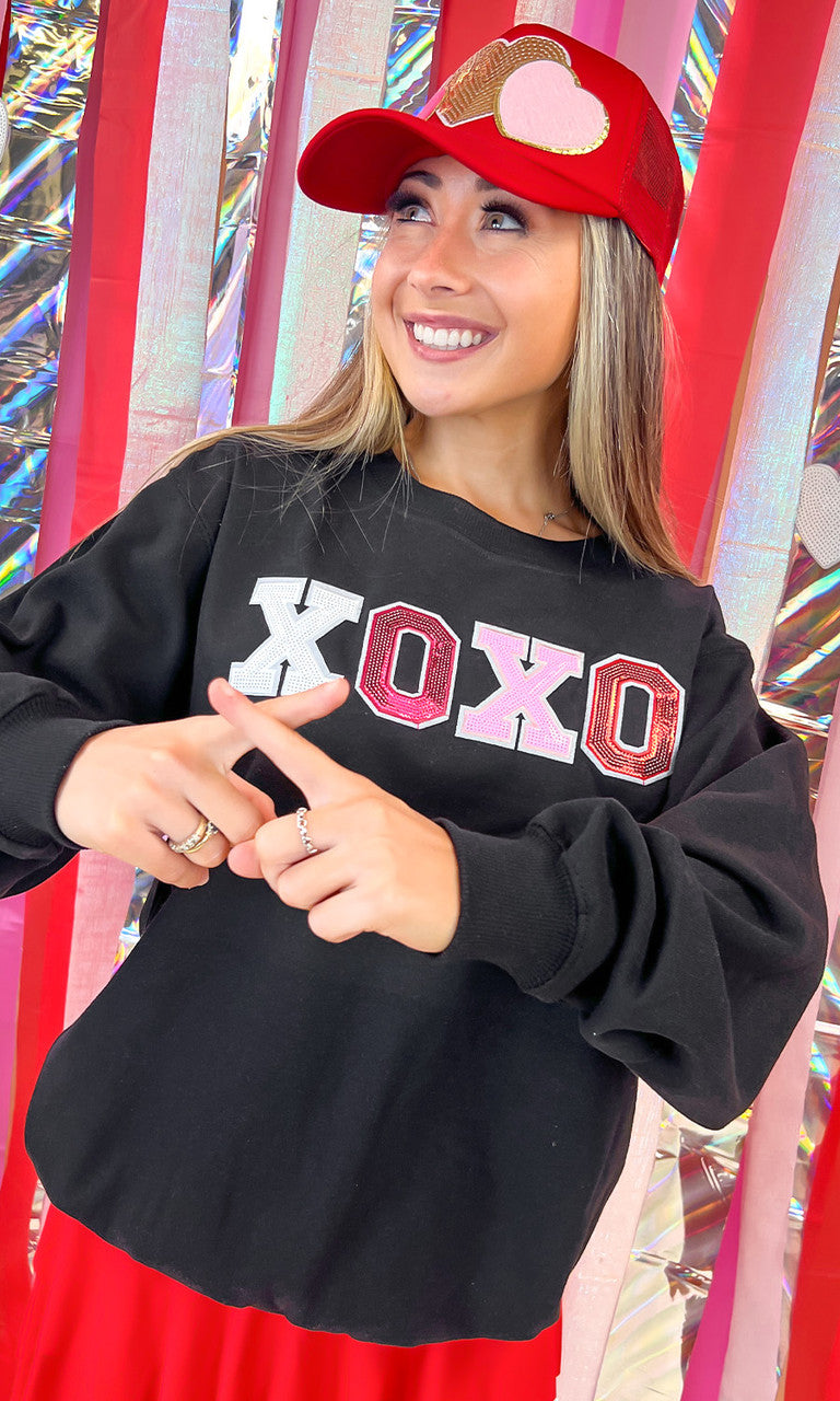 XOXO Sequin Valentine Graphic Sweatshirt