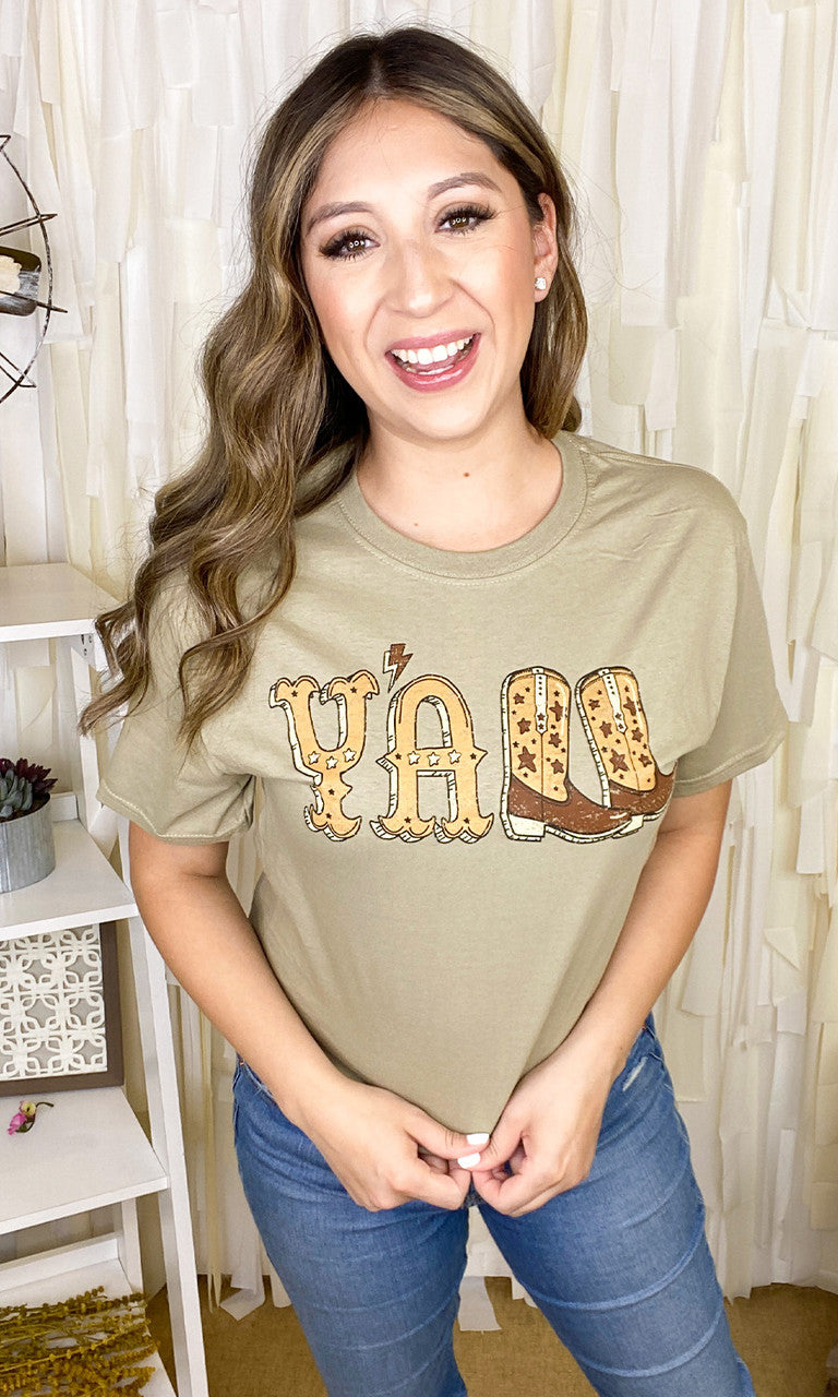 Y'all Boots Graphic T-Shirt