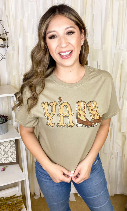 Y'all Boots Graphic T-Shirt