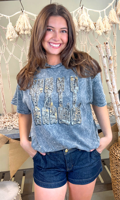 Y'all Camo Mineral Washed Graphic Shirt