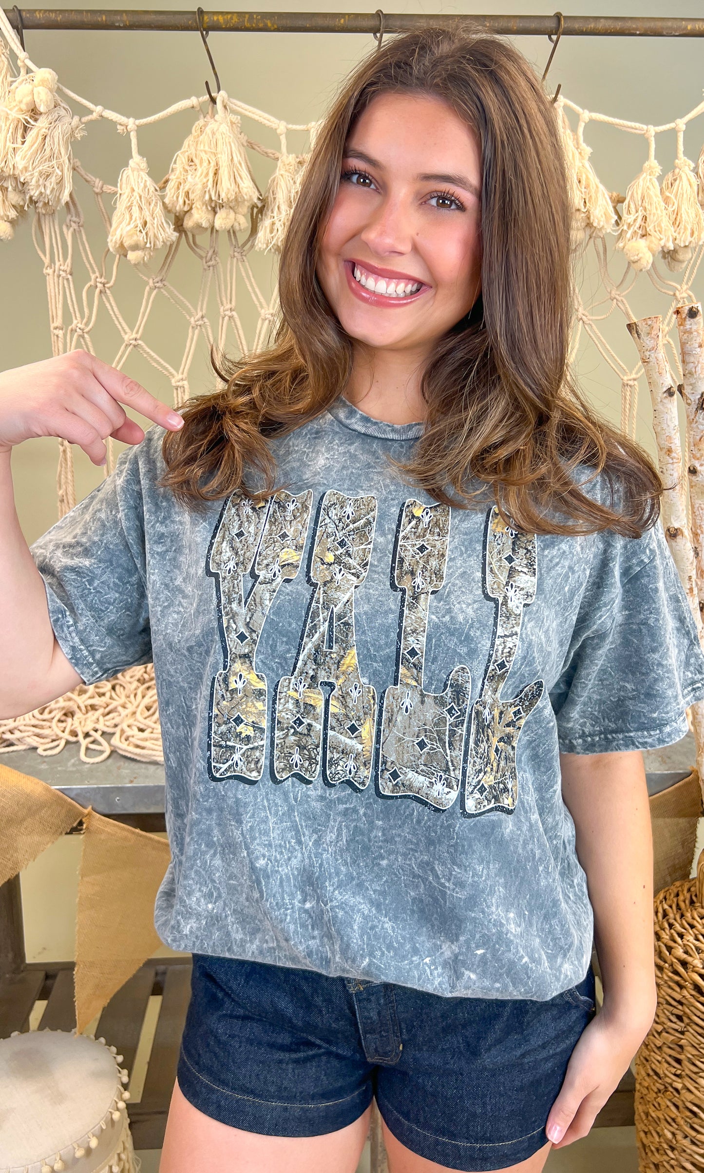 Y'all Camo Mineral Washed Graphic Shirt