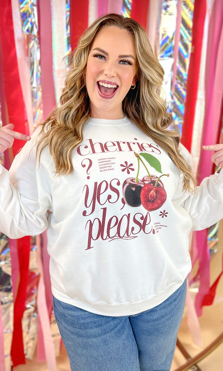 Yes Please Fruit Graphic Sweatshirt