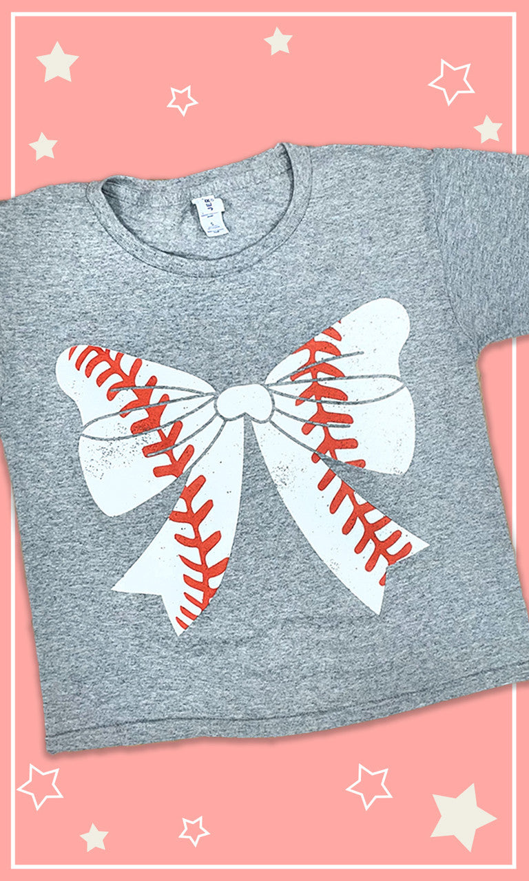 Baseball Bow Youth Graphic Shirt