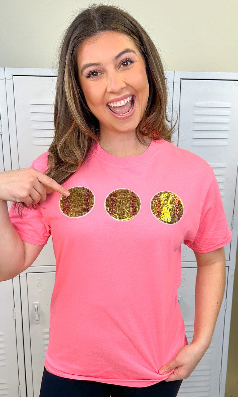 Sparkle Softball Adult T-Shirt