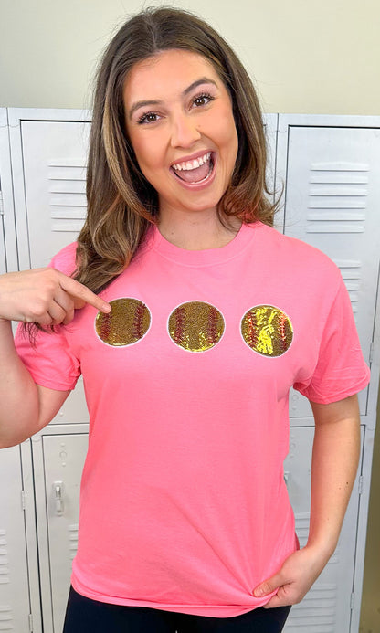 Sparkle Softball Adult T-Shirt