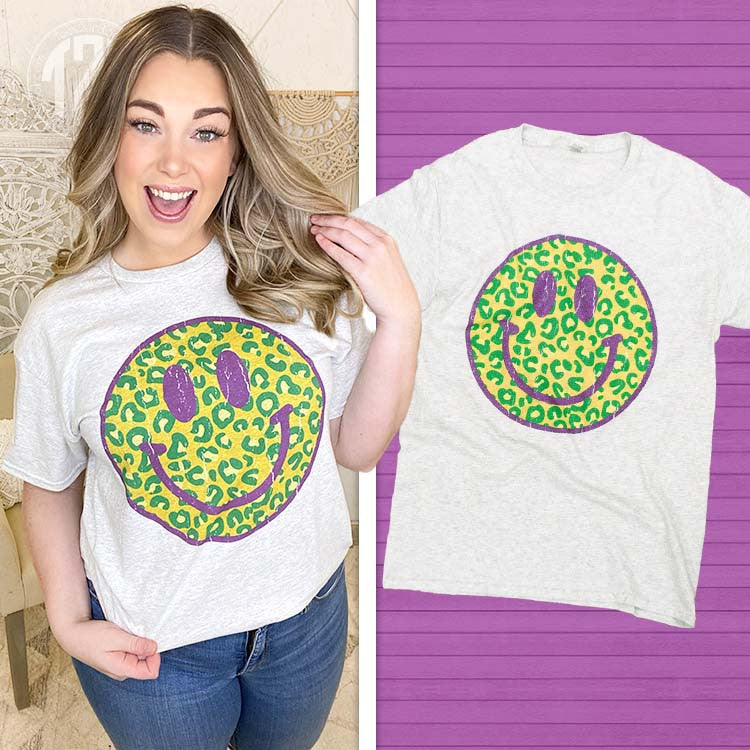 Mardi Gras Smiley T-Shirt