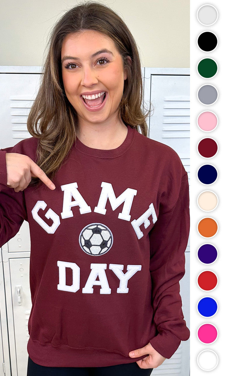 Game Day Sparkle Soccer Adult Sweatshirt