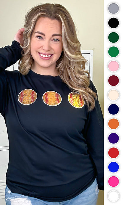 Sparkle Softball Adult Long Sleeve