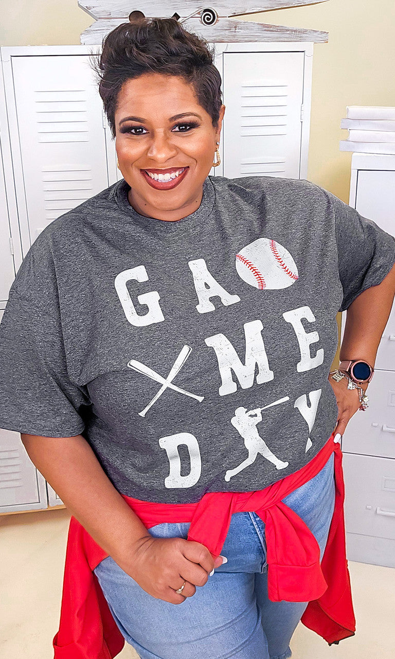 Game Day Baseball Typography Graphic T-Shirt