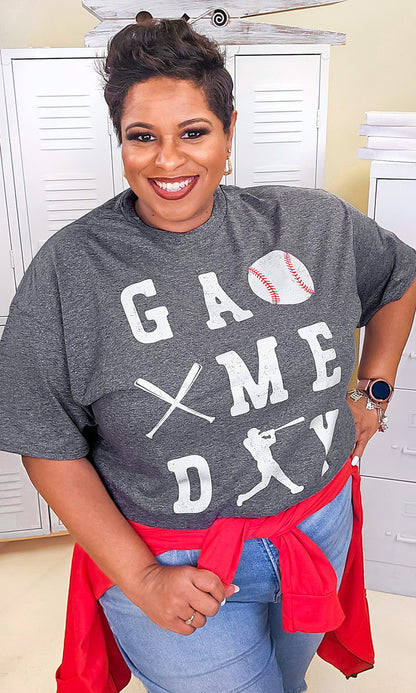 Game Day Baseball Typography Graphic T-Shirt