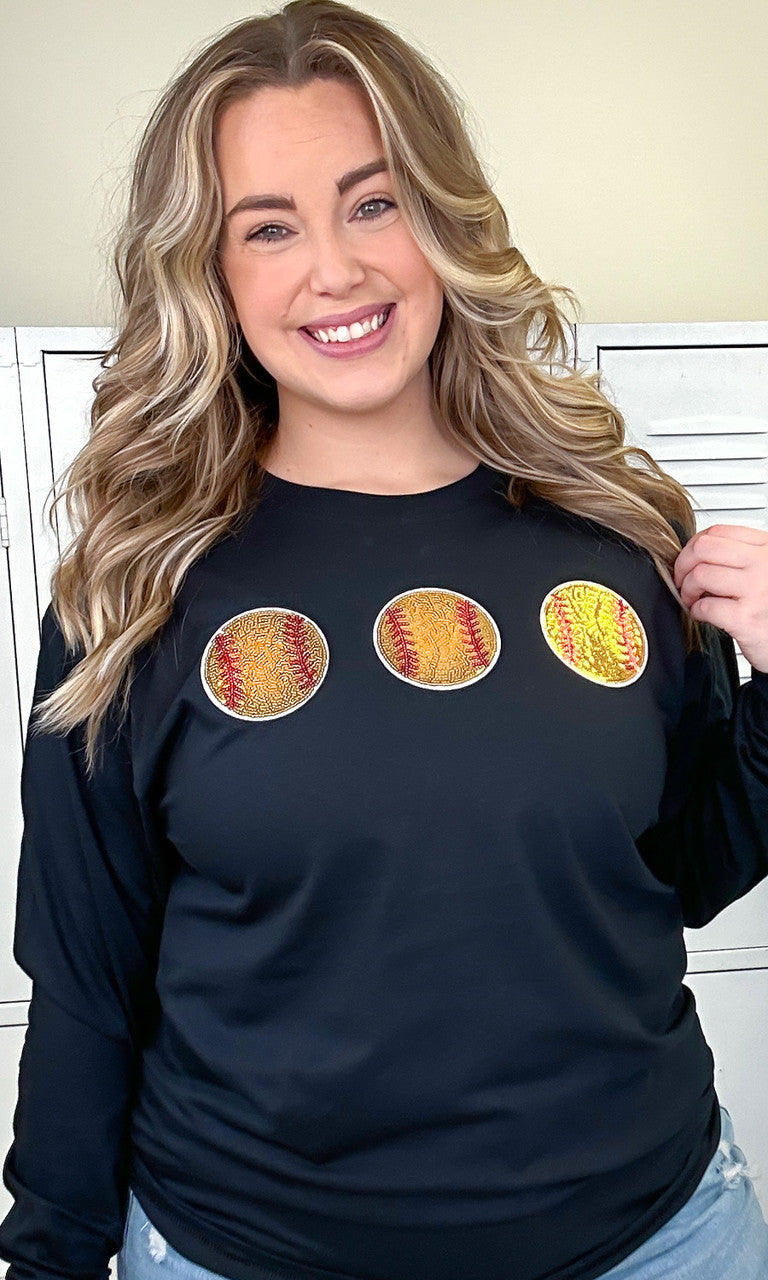 Sparkle Softball Adult Long Sleeve