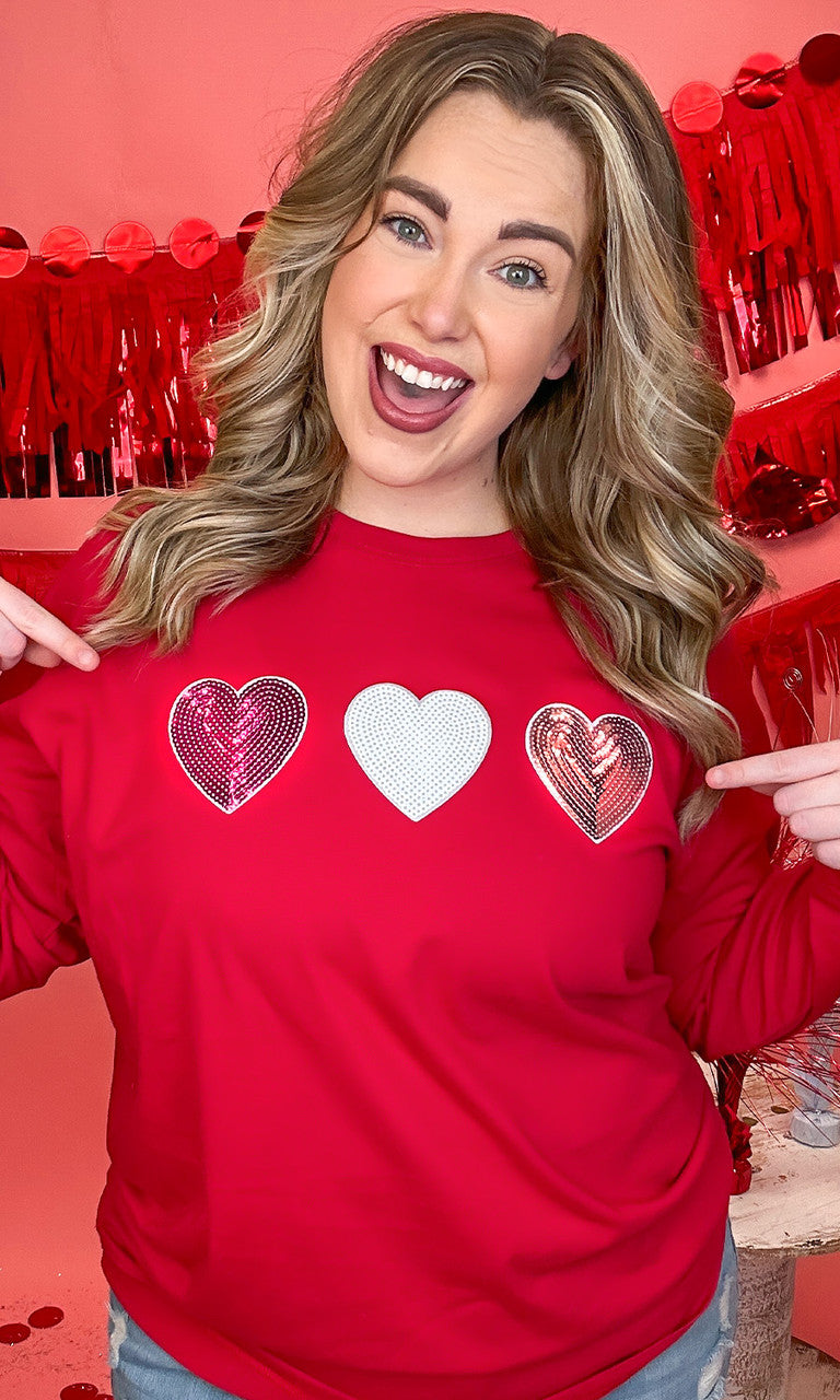 Sparkle Heart Boyfriend Long Sleeve