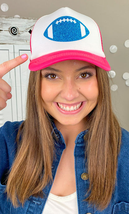 Glitter Football Trucker Hat