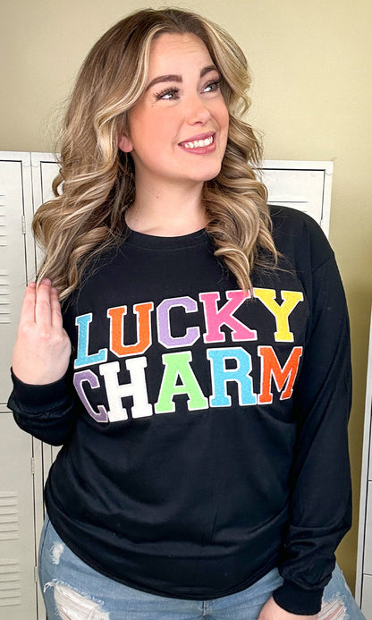 Soft Chenille Lucky Charm Adult Long Sleeve T-Shirt