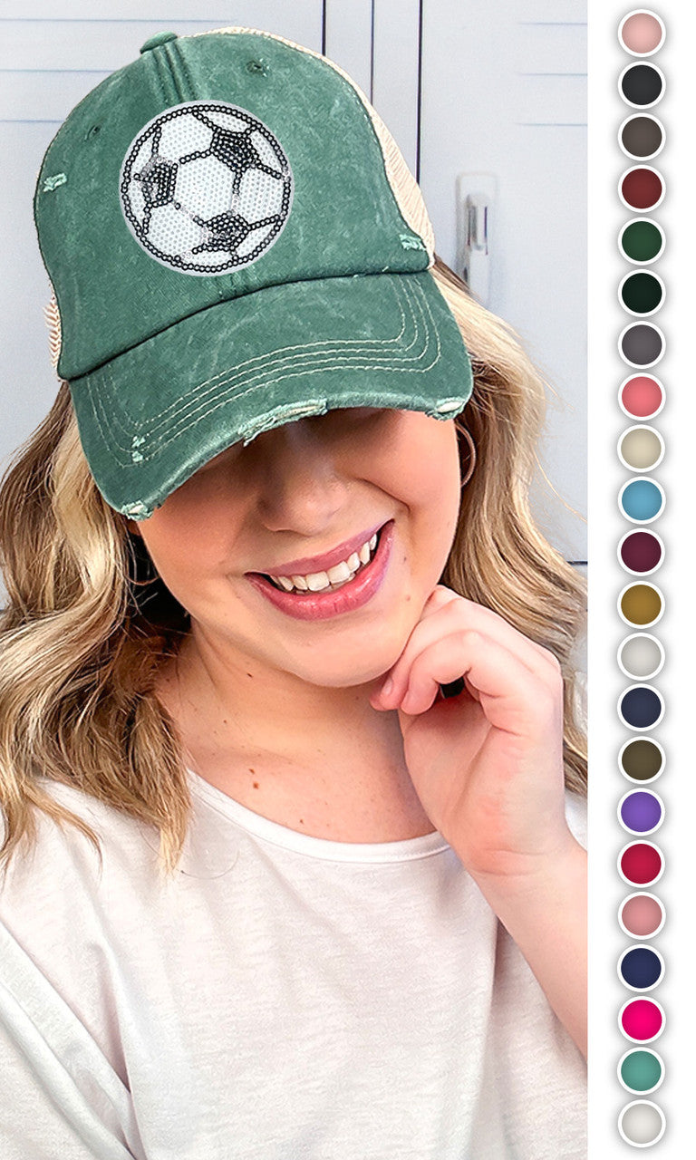 Sparkle Soccer Vintage Hat