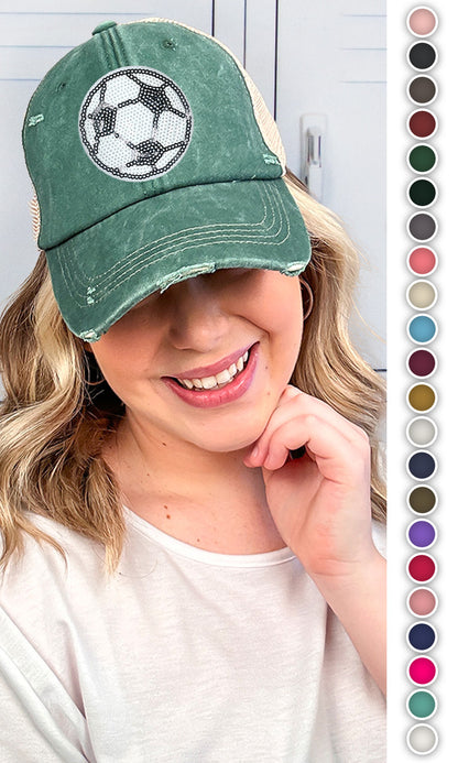 Sparkle Soccer Vintage Hat