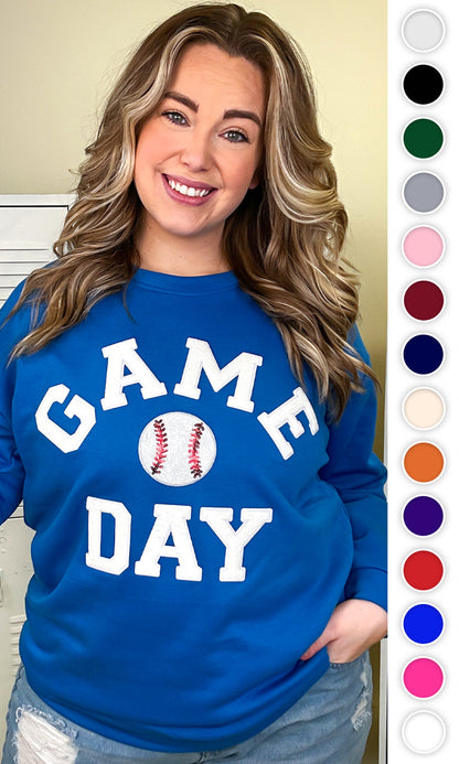 Game Day Sparkle Baseball Adult Sweatshirt