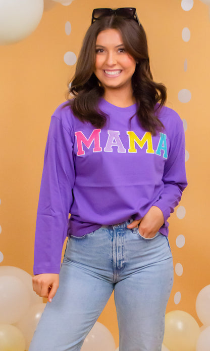 Soft Chenille Mama Boyfriend Long Sleeve