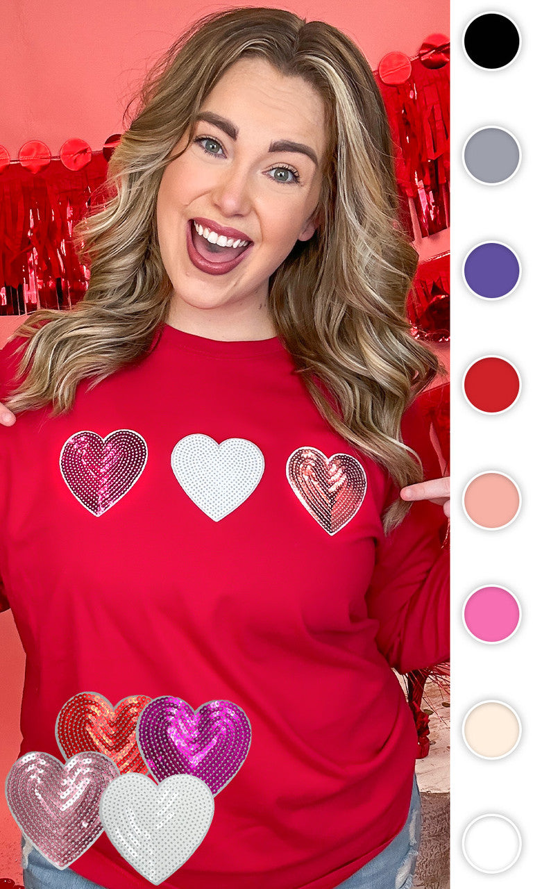 Sparkle Heart Boyfriend Long Sleeve