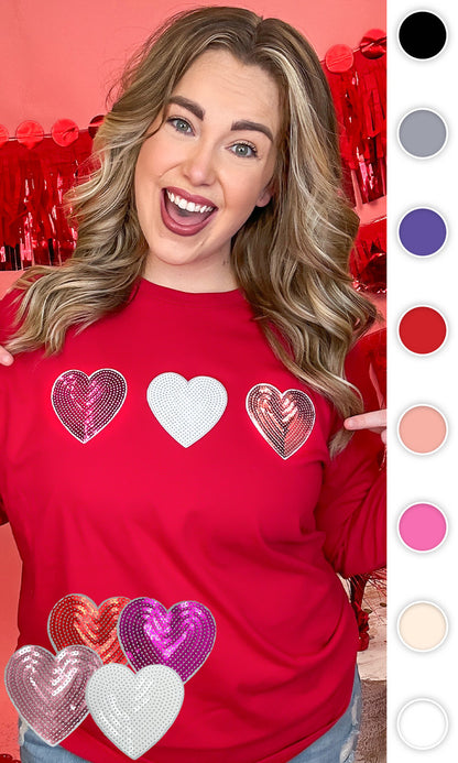 Sparkle Heart Boyfriend Long Sleeve