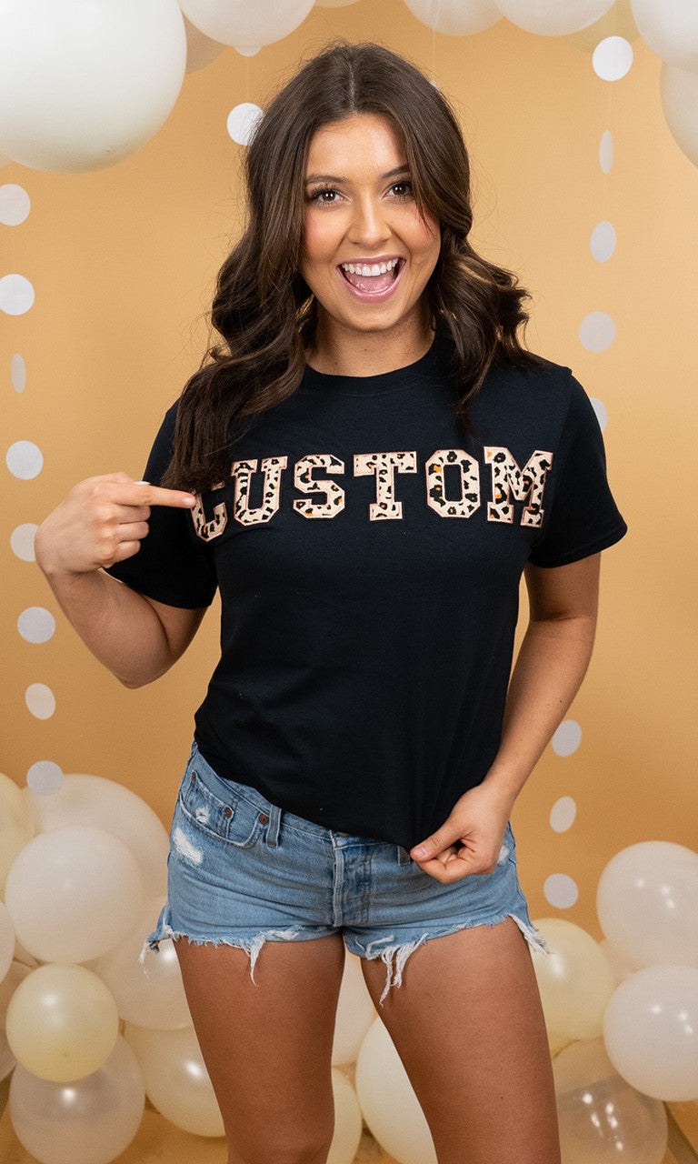Leopard Ideal Chenille Custom T-Shirt