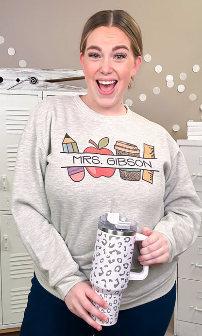 Custom School Icon Graphic Sweatshirt