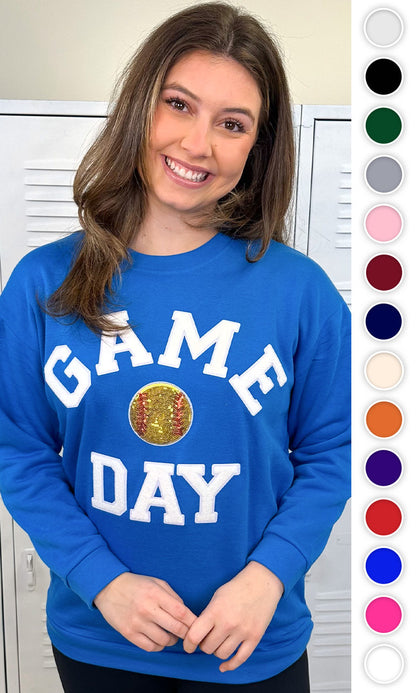 Game Day Sparkle Softball Adult Sweatshirt