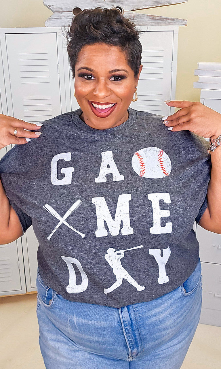 Game Day Baseball Typography Graphic T-Shirt