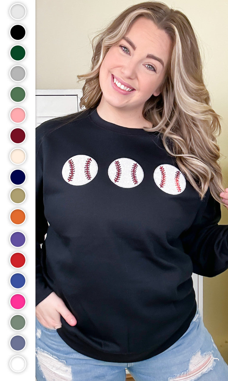 Sparkle Baseball Adult Sweatshirt