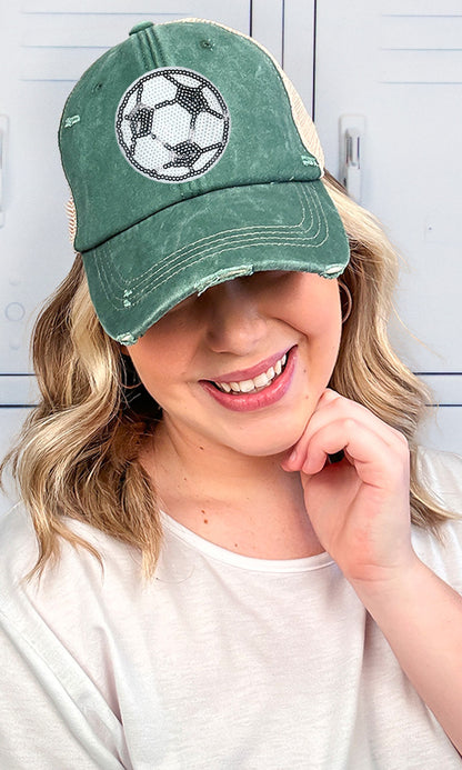Sparkle Soccer Vintage Hat
