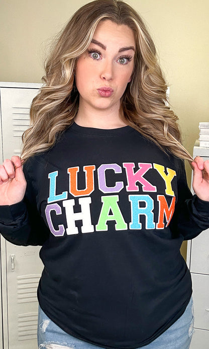Soft Chenille Lucky Charm Adult Long Sleeve T-Shirt