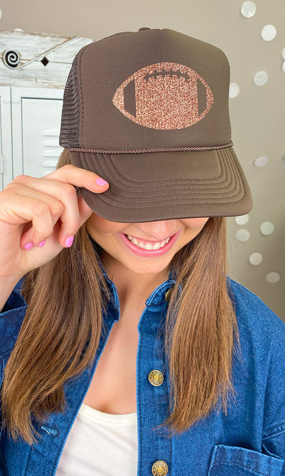 Glitter Football Trucker Hat