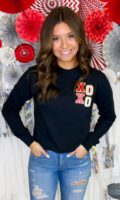 XOXO Chenille Left Chest Longsleeve
