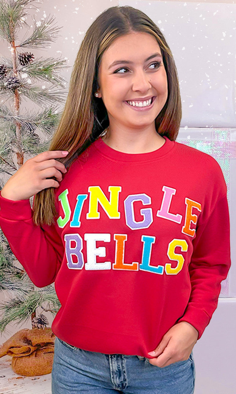 Soft Chenille Jingle Bells Graphic Sweatshirt