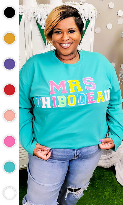 Soft Chenille Custom My Name Is Boyfriend Long Sleeve