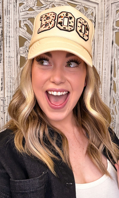 Leopard Ideal Chenille Boo Trucker Hat