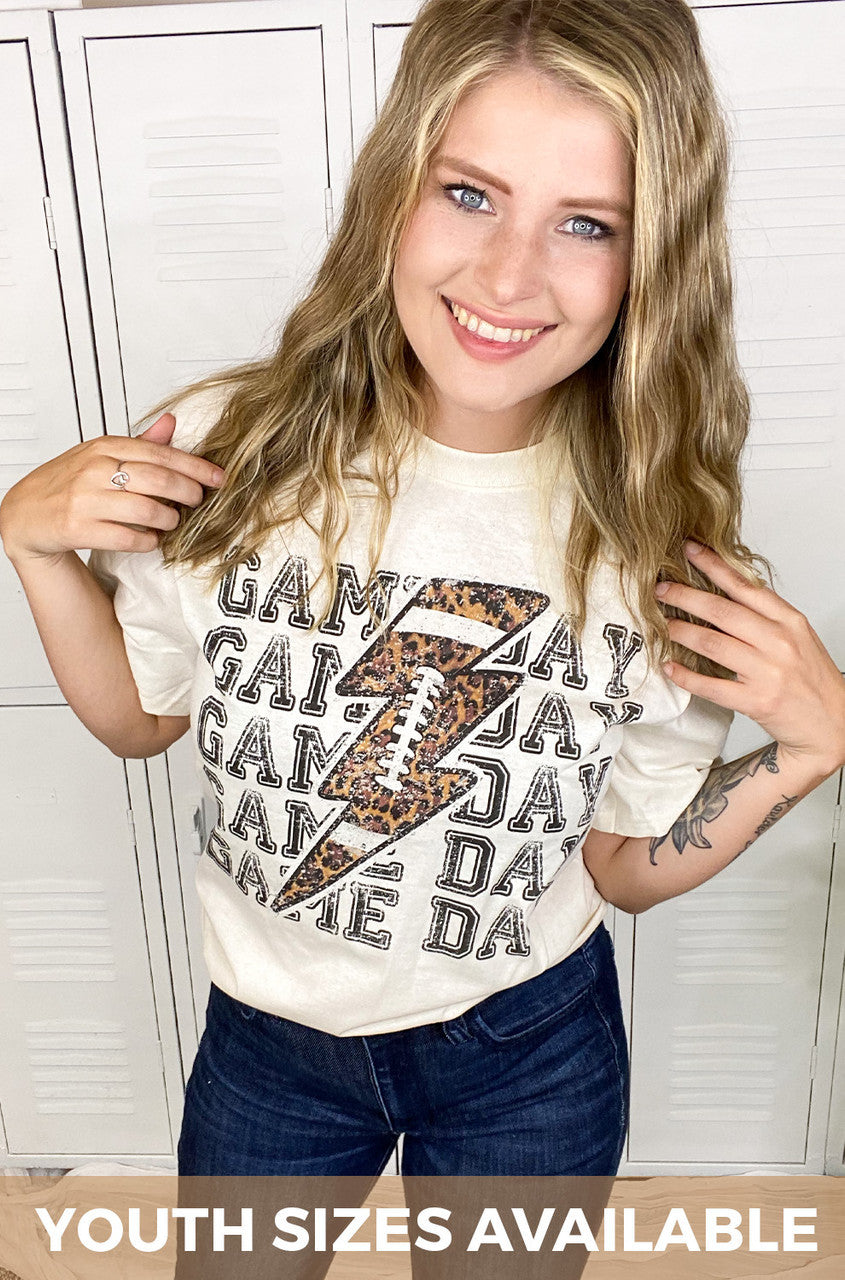 Football Game Day Lightning Bolt T-Shirt