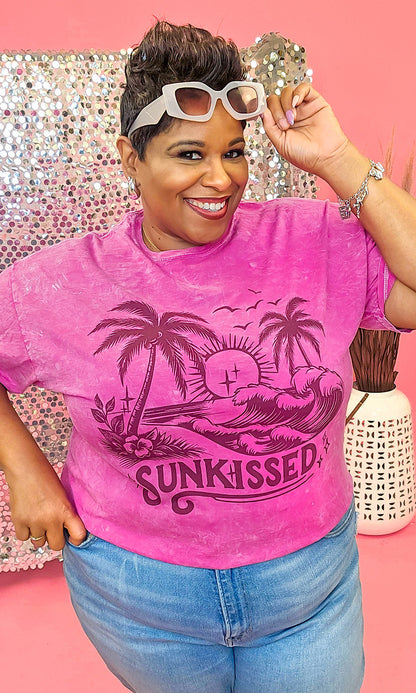 Sunkissed Scene Mineral Washed Pink Graphic Shirt