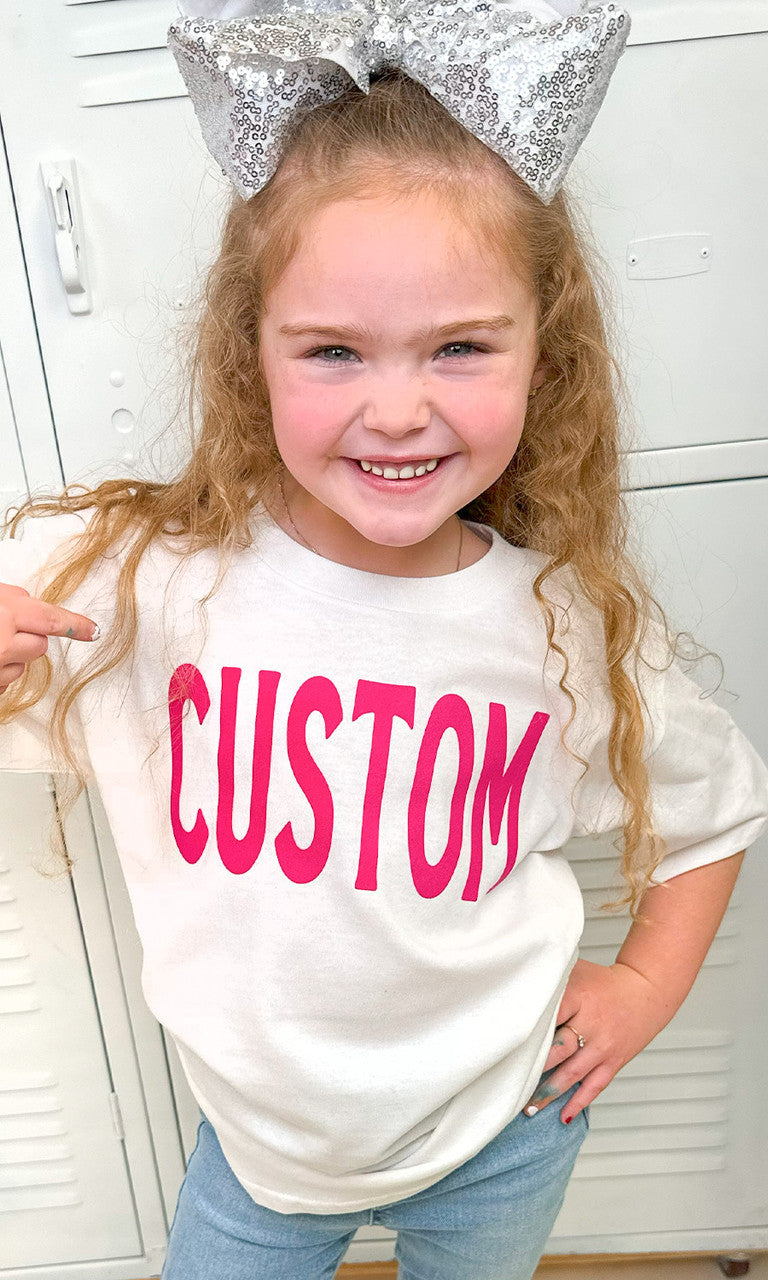 Custom Flock Big Letter Youth T-Shirt