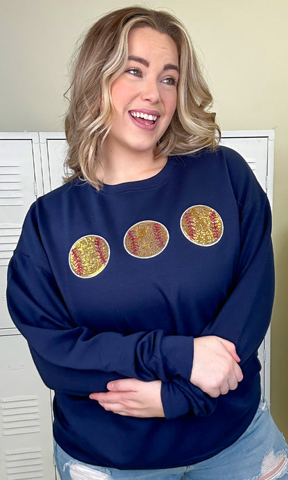 Sparkle Softball Adult Sweatshirt