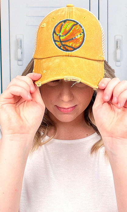 Sparkle Basketball Vintage Hat