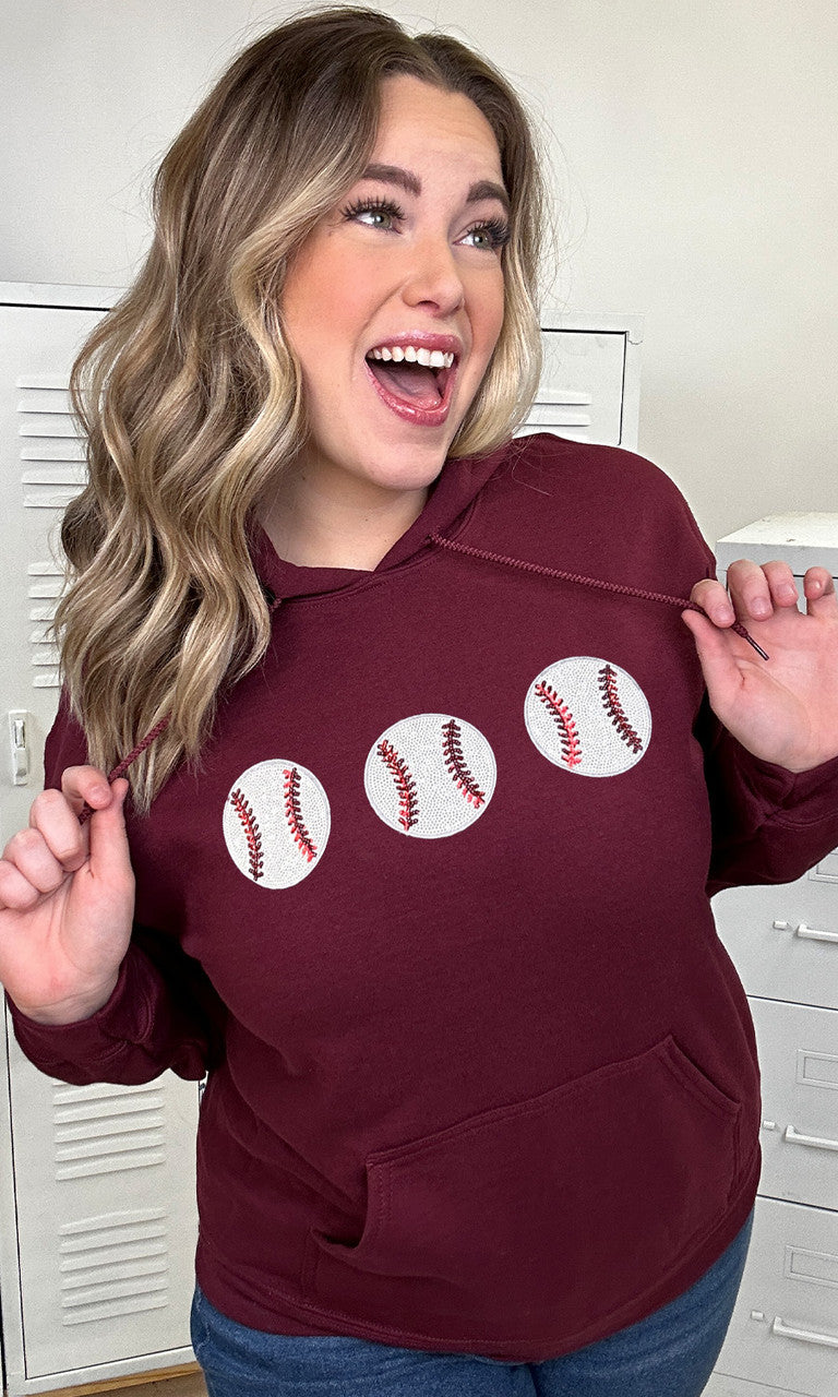 Sparkle Baseball Adult Hoodie